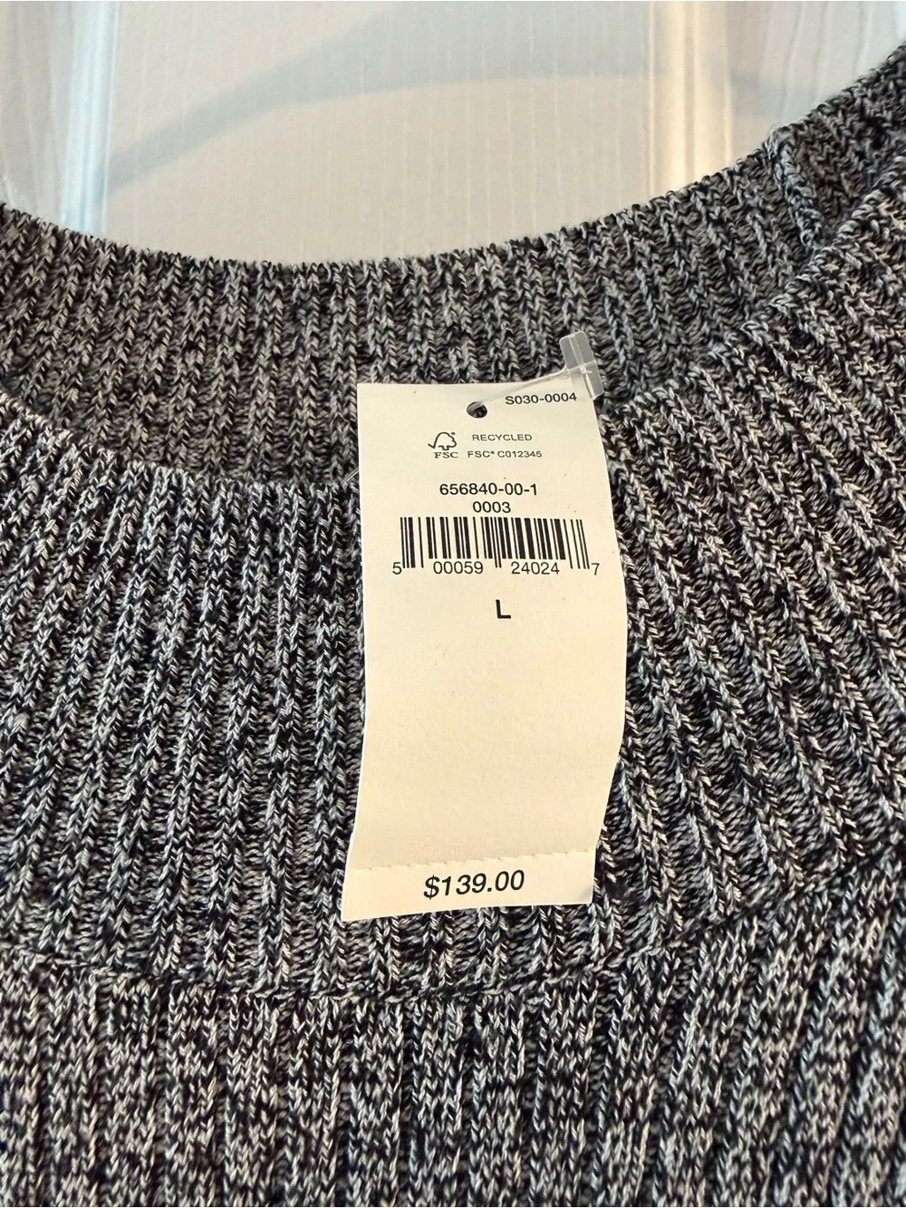 NWT! Banana Republic Slim Ribbed Knit Long Sleeve Dress Size Large